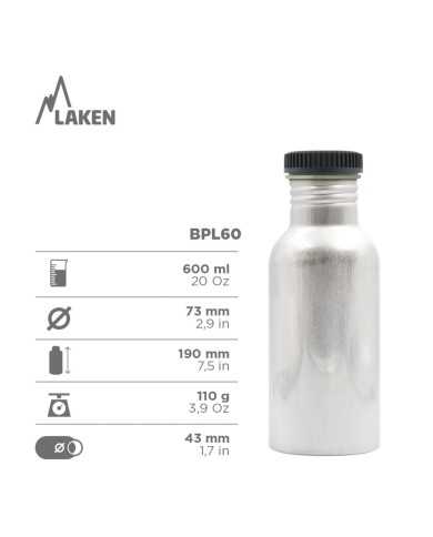 Alu. bottle 0,6 L. Plain cap - Gaia