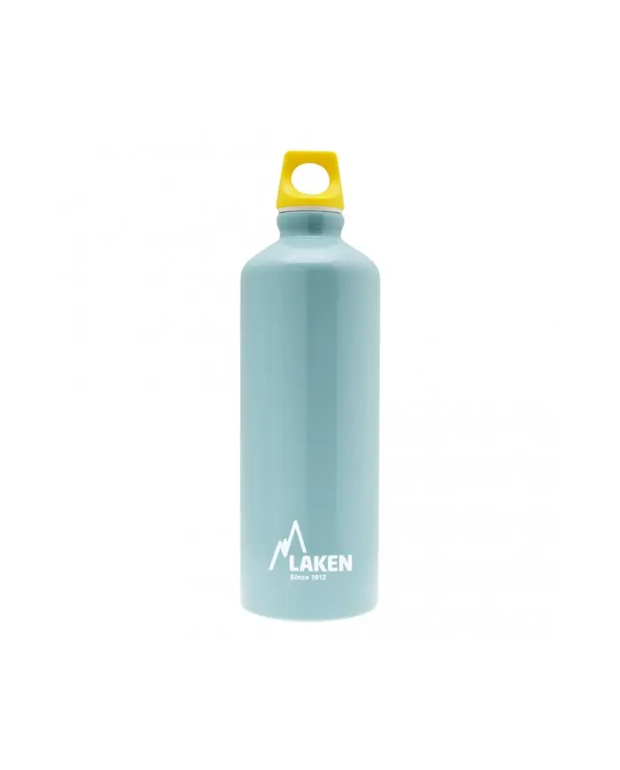 Alu. bottle Futura 0,75 L.- Yellow cap -Light blue bottle