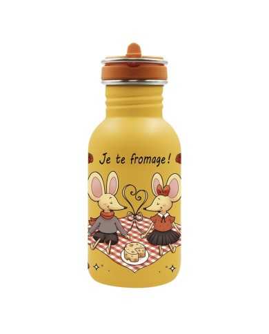St. steel water bottle Flow cap 0,5L Fromage