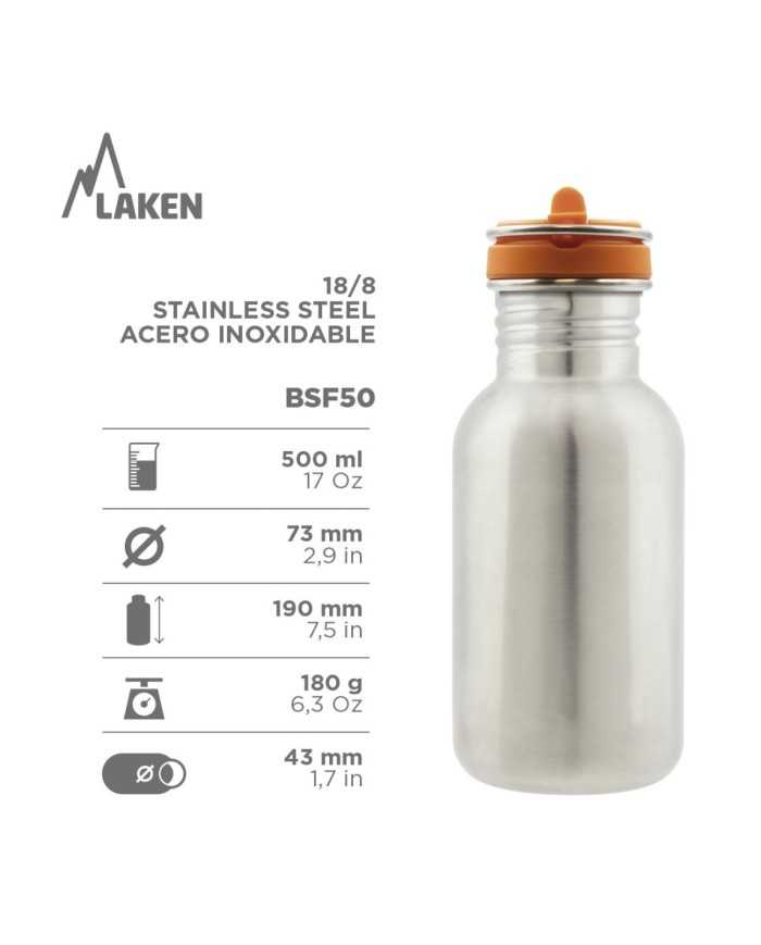 St. steel water bottle Flow cap 0,5L Fromage