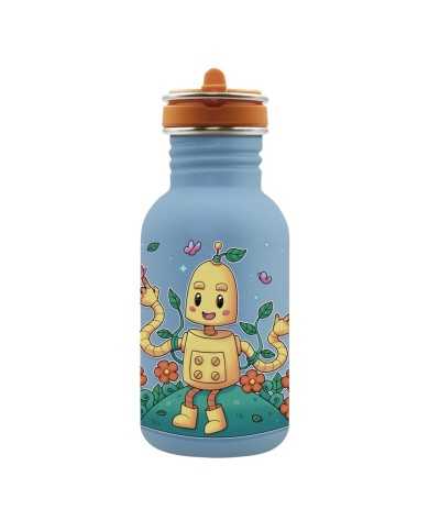 St. steel water bottle Flow cap 0,5L Eco robot