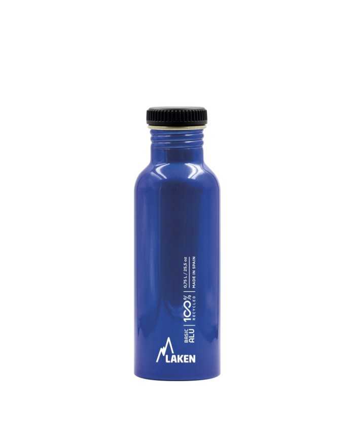 Alu. bottle Basic Alu 0,75 L. Plain cap - Blue
