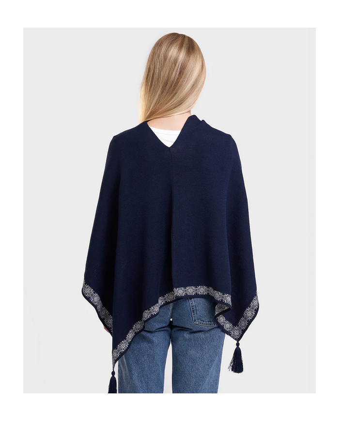 Vilo multi-wear jacquard knit poncho