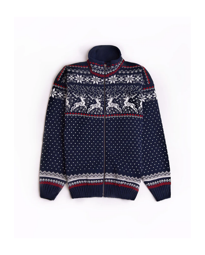 Reindeer zipper cardigan