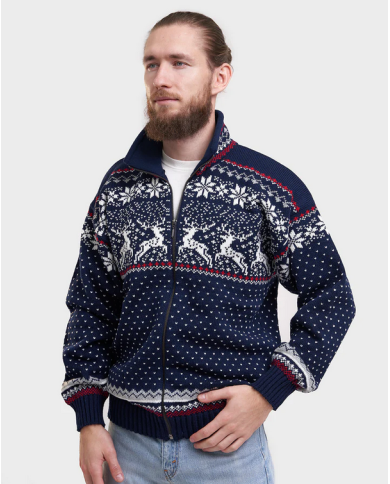 Reindeer zipper cardigan