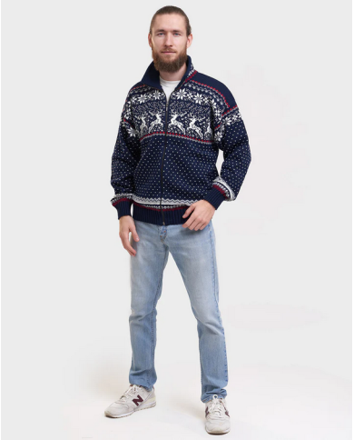 Reindeer zipper cardigan