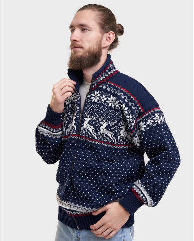 Reindeer zipper cardigan