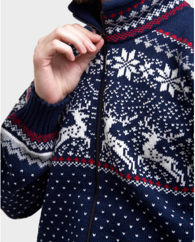Reindeer zipper cardigan