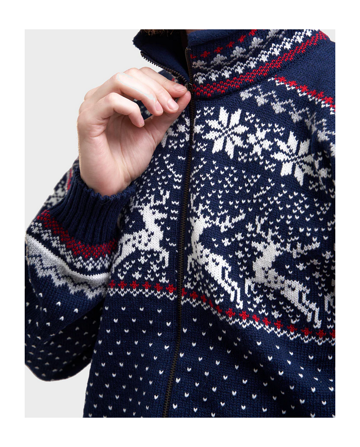 Reindeer zipper cardigan
