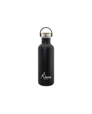 Basic Steel Bottle 1L ,Bamboo S/S Cap - Black
