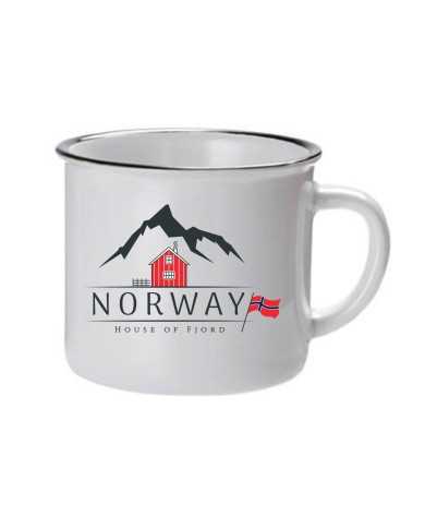 Smaltovaný hrnček - Fjord domček