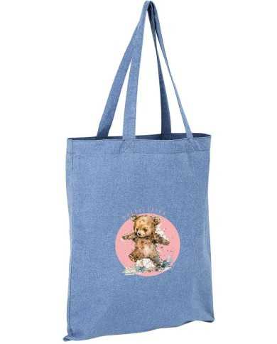 Taška bavlnená - Macko ružový