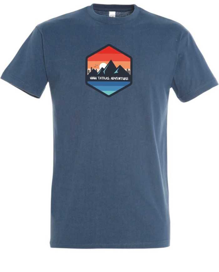 Pánske bavlnené tričko - Adventure šesťuholník