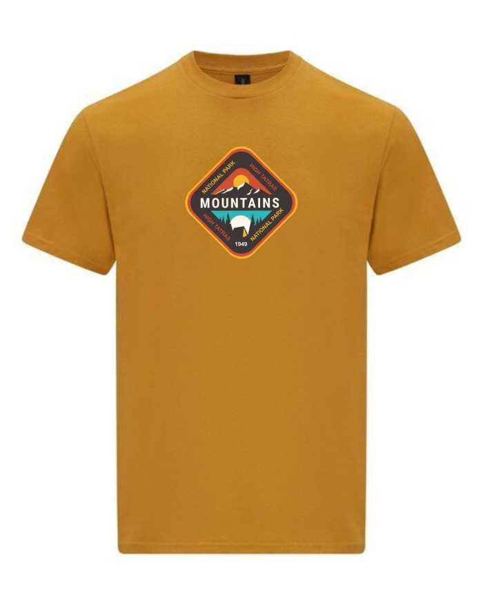 Pánske bavlnené tričko - Mountains kosoštvorec