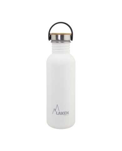 Basic Steel Bottle 750ml ,Bamboo S/S Cap - White