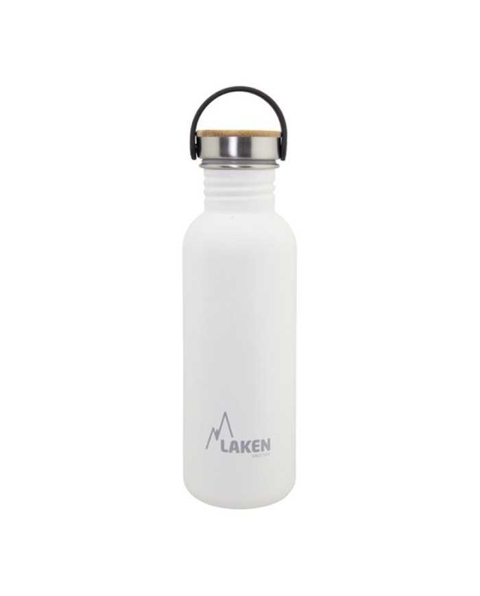 Basic Steel Bottle 750ml ,Bamboo S/S Cap - White
