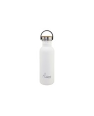 Basic Steel Bottle 750ml ,Bamboo S/S Cap - White
