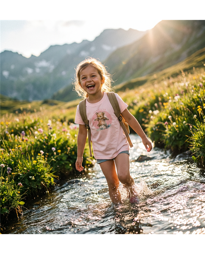 TATLAND CHILDREN'S T-SHIRT PINK TEDDY BEAR