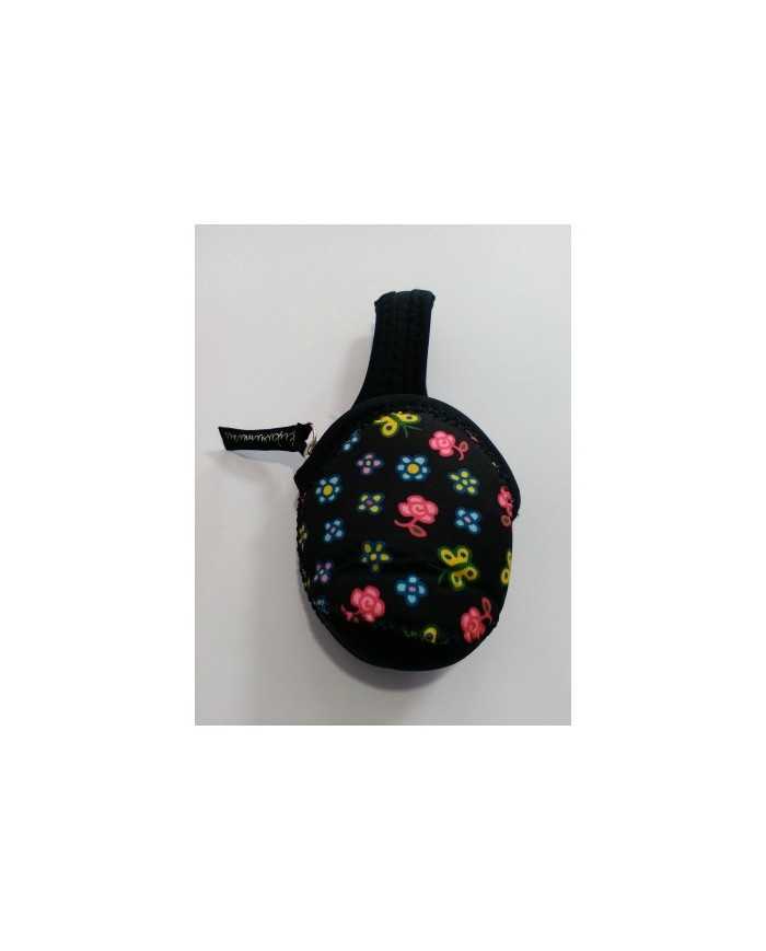 Double pacifier neoprene holder Blackline