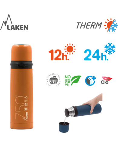 LAKEN THERMO NEREZOVÁ FĽAŠA 500ML MODRÁ + NEOPRÉN