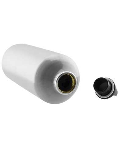 Alu. Butelka Futura 1 L.-Różowa zakrętka -Zielona butelka.