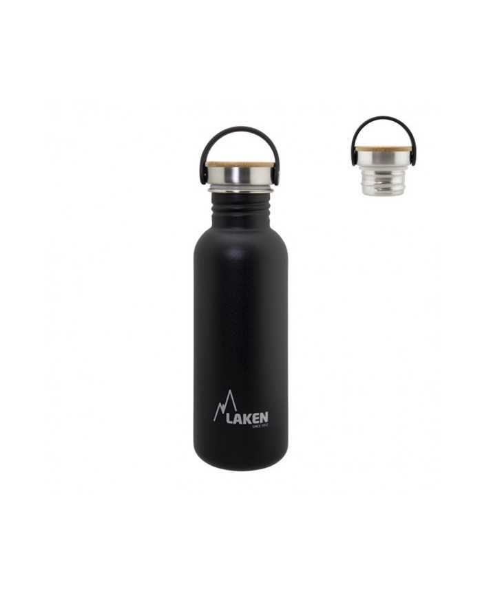 Basic Steel Bottle 750ml ,Bamboo S/S Cap - Black