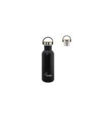 Basic Steel Bottle 750ml ,Bamboo S/S Cap - Black
